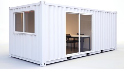 Wall Mural - Mobile office buildings or container site office for construction site. Shipping container. Portable house and office cabins,Generative AI illustration