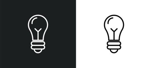 Wall Mural - big light bulb line icon in white and black colors. big light bulb flat vector icon from big light bulb collection for web, mobile apps and ui.