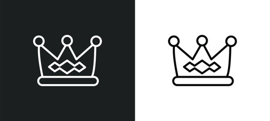 Wall Mural - royalty line icon in white and black colors. royalty flat vector icon from royalty collection for web, mobile apps and ui.