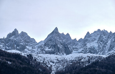 Beautiful view of Chamonix city centre. Chamonix Mont Blanc is a commune and town in south eastern France