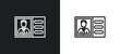 identification ard line icon in white and black colors. identification ard flat vector icon from identification ard collection for web, mobile apps and ui.