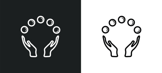 Wall Mural - juggling ball line icon in white and black colors. juggling ball flat vector icon from juggling ball collection for web, mobile apps and ui.