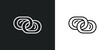 interlock line icon in white and black colors. interlock flat vector icon from interlock collection for web, mobile apps and ui.