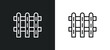 picket fence line icon in white and black colors. picket fence flat vector icon from picket fence collection for web, mobile apps and ui.