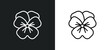 pansy line icon in white and black colors. pansy flat vector icon from pansy collection for web, mobile apps and ui.