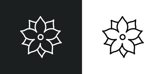 Sticker - pointia line icon in white and black colors. pointia flat vector icon from pointia collection for web, mobile apps and ui.