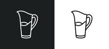 pitcher line icon in white and black colors. pitcher flat vector icon from pitcher collection for web, mobile apps and ui.