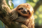 Fototapeta Zwierzęta - Sloths are a group of slow-moving, tree-dwelling mammals known for their relaxed and leisurely lifestyle. 