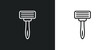 shaving razor line icon in white and black colors. shaving razor flat vector icon from shaving razor collection for web, mobile apps and ui.