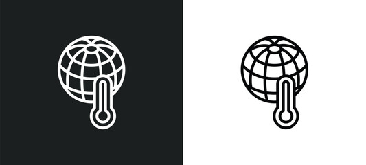 warming line icon in white and black colors. warming flat vector icon from warming collection for web, mobile apps and ui.