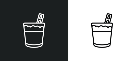 Canvas Print - white russian drink line icon in white and black colors. white russian drink flat vector icon from russian drink collection for web, mobile apps and ui.