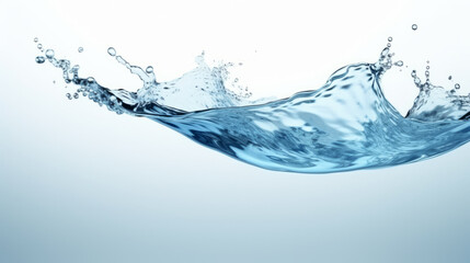  A vibrant blue water splash on a clean white background