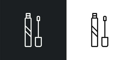 Canvas Print - liquid lipstick line icon in white and black colors. liquid lipstick flat vector icon from liquid lipstick collection for web, mobile apps and ui.