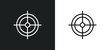 gun shooting line icon in white and black colors. gun shooting flat vector icon from gun shooting collection for web, mobile apps and ui.