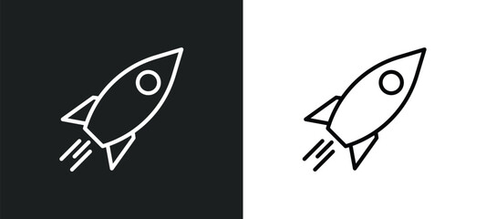 Wall Mural - launcher line icon in white and black colors. launcher flat vector icon from launcher collection for