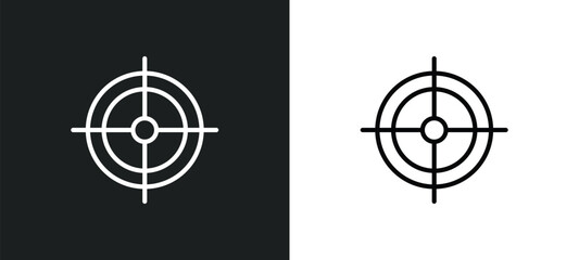 Wall Mural - gun shooting line icon in white and black colors. gun shooting flat vector icon from gun shooting co