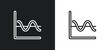 sine wave line icon in white and black colors. sine wave flat vector icon from sine wave collection for web, mobile apps and ui.