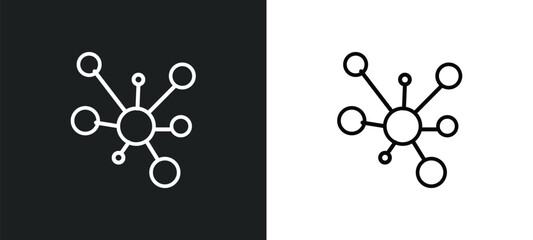 Wall Mural - conection line icon in white and black colors. conection flat vector icon from conection collection 