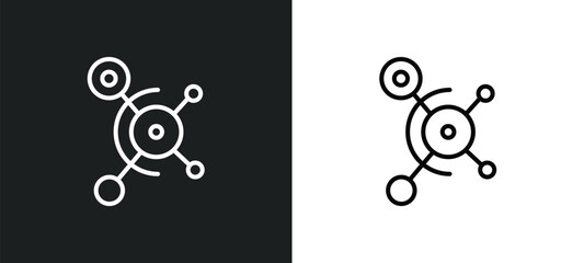 Wall Mural - social graph line icon in white and black colors. social graph flat vector icon from social graph collection for web, mobile apps and ui.