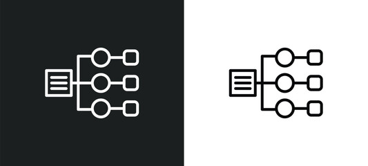 Wall Mural - sitemaps line icon in white and black colors. sitemaps flat vector icon from sitemaps collection for web, mobile apps and ui.