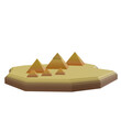 3D Model Illustration of Great Pyramid of Giza: Egypt Iconic Landmark in 3D Icon Style