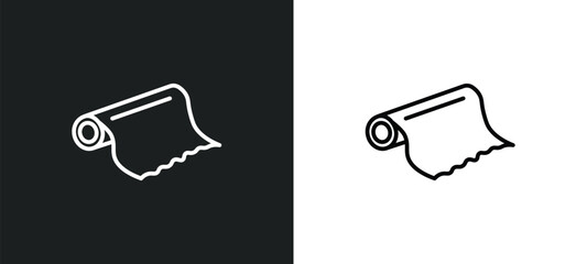 Wall Mural - foil line icon in white and black colors. foil flat vector icon from foil collection for web, mobile