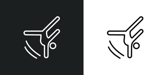 Wall Mural - tumbling line icon in white and black colors. tumbling flat vector icon from tumbling collection for