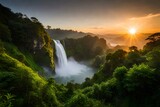 Fototapeta Do pokoju - waterfall in plitvice national park generated by AI