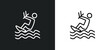 kitesurf line icon in white and black colors. kitesurf flat vector icon from kitesurf collection for web, mobile apps and ui.