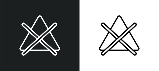 no bleaching line icon in white and black colors. no bleaching flat vector icon from no bleaching collection for web, mobile apps and ui.