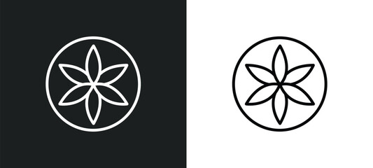 flower of life line icon in white and black colors. flower of life flat vector icon from flower of life collection for web, mobile apps and ui.