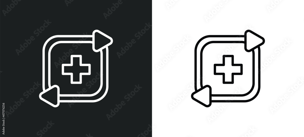 Text Regeneration Icon regeneration line icon in white and black colors. regeneration flat ...