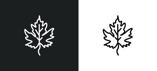Wall Mural - gooseberry leaf line icon in white and black colors. gooseberry leaf flat vector icon from gooseberr