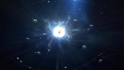 Illustration of the center of the universe. A black hole pulls in planets and galaxies.