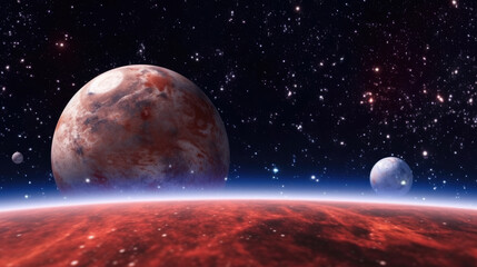 Wall Mural - planet in space created with generative ai technology