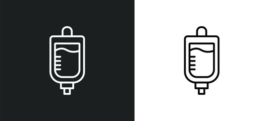 Wall Mural - iv line icon in white and black colors. iv flat vector icon from iv collection for web, mobile apps and ui.