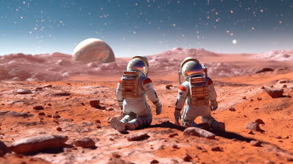 Wall Mural - astronaut in space created with generative ai technology