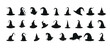 Set of witch hats icon silhouette, clip art