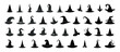 Set of witch hats icon silhouette, clip art
