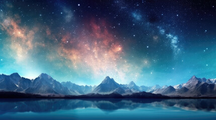 Wall Mural - sunrise over the mountains created with generative ai technology