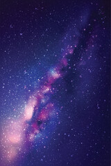 Sticker - milky way, stars and nebula. space vector background. night starry sky