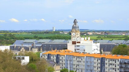 Sticker - Buildings and clock tower of the railway station of La Rochelle, France