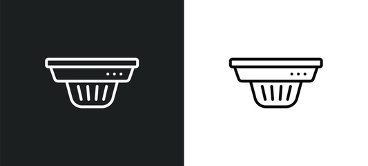 Wall Mural - smoke detector line icon in white and black colors. smoke detector flat vector icon from smoke detec