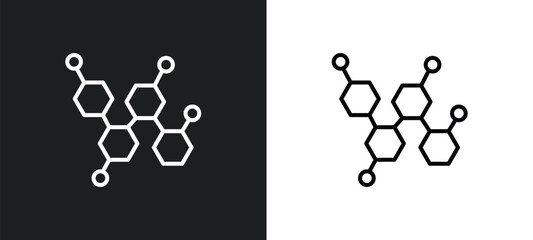Wall Mural - chemical content line icon in white and black colors. chemical content flat vector icon from chemica