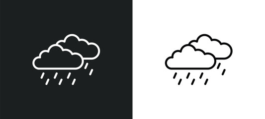 Wall Mural - raining line icon in white and black colors. raining flat vector icon from raining collection for we