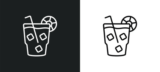 Wall Mural - cuba libre line icon in white and black colors. cuba libre flat vector icon from cuba libre collecti