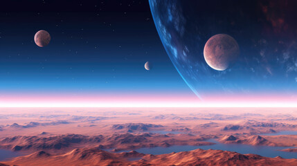 Wall Mural - moon created with generative ai technology
