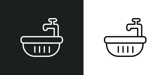 Wall Mural - water soak line icon in white and black colors. water soak flat vector icon from water soak collection for web, mobile apps and ui.