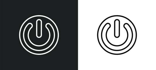 Wall Mural - car ignition line icon in white and black colors. car ignition flat vector icon from car ignition co