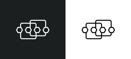 points connected chart line icon in white and black colors. points connected chart flat vector icon from points connected chart collection for web, mobile apps and ui.